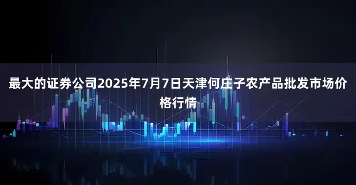最大的证券公司2025年7月7日天津何庄子农产品批发市场价格行情